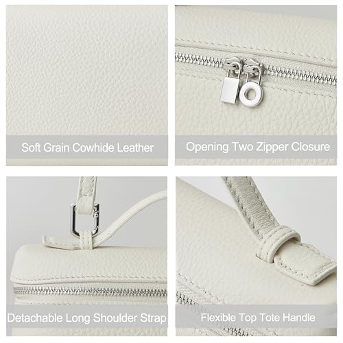 DORIS&JACKY Small Leather Crossbody Bag for Women Designer Mini Top Handle Clutch Phone Bag with Adjustable Shoulder Strap3