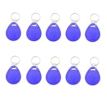 10pcs Plastic 125KHZ Rewritable Writable ID Cards Keyfobs RFID Copy Key Tags Handheld RFID Copier Writer Readers Duplicator-Static,Blue