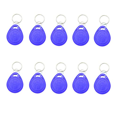 Image of 10pcs Plastic 125KHZ Rewritable Writable ID Cards Keyfobs RFID Copy Key Tags Handheld RFID Copier Writer Readers Duplicator-Re-Writable,Blue