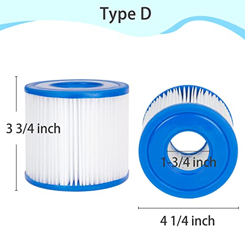 6-Pack Type D Pool Filter Replacement For Summer Waves 600 Gph Filter Pump For Above Ground Pools, Replace Type D #TOP2