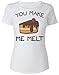 Finest Prints You Make Me Melt Gorgeous Chocolate Cake T-shirt pour femme, blanc, S