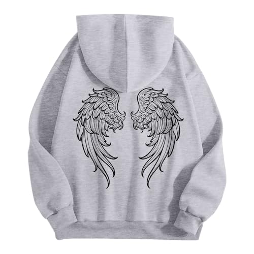 Image of Winter Unisex Hooded Sweatshirt with Bold Print, Heavyweight Cotton-Polyester Blend, Soft Fleece Lining for Men Women (Grey, XXL)