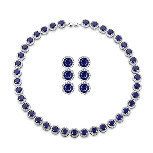 Ensemble élégant en alliage de zircone rond parure de bijoux de créateur pour femme