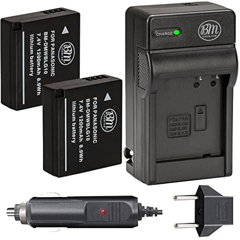 BM 2-Pack of DMW-BLG10 Batteries and Charger for Panasonic Cameras Cover