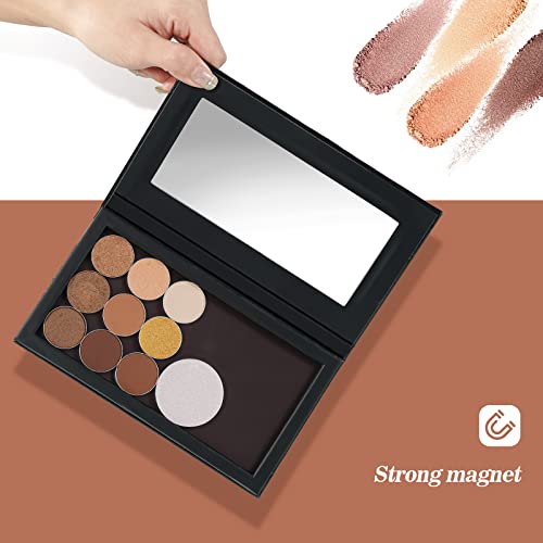 Lolalet Night Shades Magnetic Makeup Palette Empty, 2 Pack Magnetic Pallets With Mirror For Eyeshadow Lip Color Blush Powder Highlighter Contour -Stripeblack #TOP3
