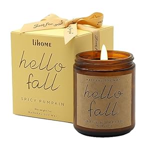 Fall Decorations for Home – Fall Candles, Gifts for Women, Natural Soy Wax Pumpkin Spice Scented Candles