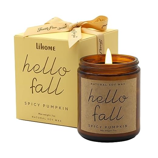Fall Decorations for Home - Fall Candles, Gifts for Women, Natural Soy Wax Pumpkin Spice Scented Candles