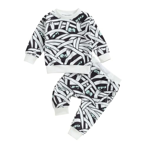 Beautooly Baby Boy Halloween Outfit Cutest Pumpkin In The Patch Sweatshirt Drawstring Long Pants Toddler Fall Clothes cover