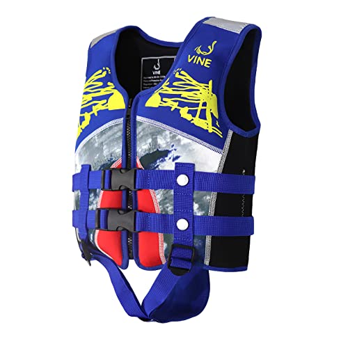 Vine Kids Swim Vest Toddler Life Jacket Kids Life Jackets Floation Swimsuit Buoyancy Swimwear, Blue, M/3-5 Years #TOP6