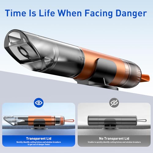 Image of Car Safety Hammer Seatbelt Cutter and Survival Whistle Safe Transparent