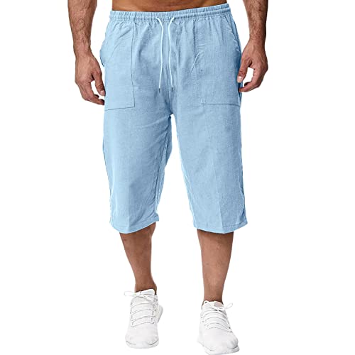 Pantalon homme coton respirant printemps style capri fluide