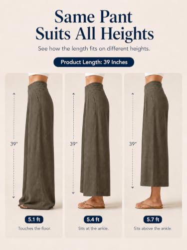 Image of Womanista Women's Relaxed Fit Pure Cotton Linen Flared Palazzo Pants for Woman | Wide Leg Casual Trouser with Pockets | Plazo pants for Women | High Waist Office & Travel Wear (Available in plus size)