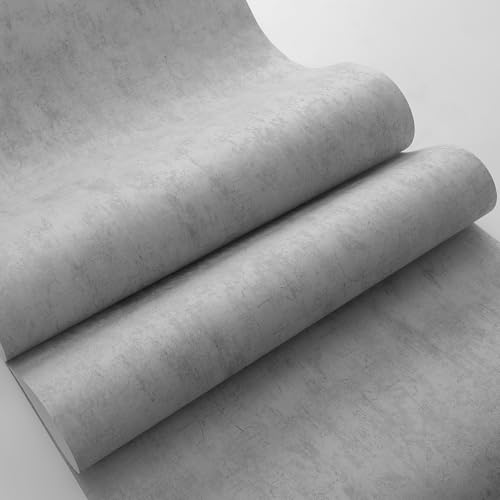 Pamatio Light Grey Concrete Wallpaper, Cement Feature Wallpaper, Retro Industrial Style Crack Texture Wall Decoration for Living Room, Bedroom and Hallway Adult Home Decor