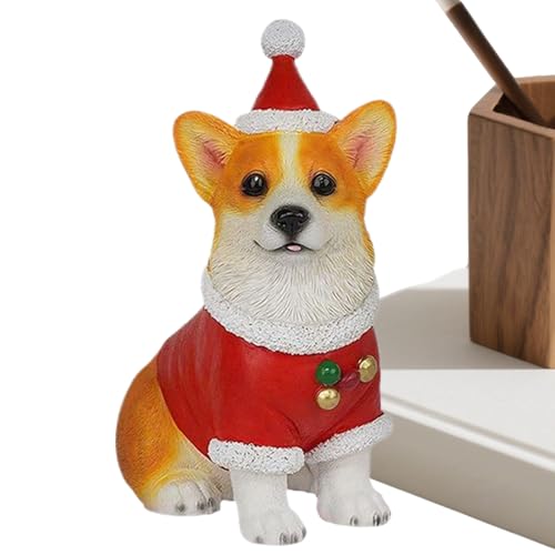 Statue de chien de Noël en résine : cadeau parfait pour Thanksgiving
