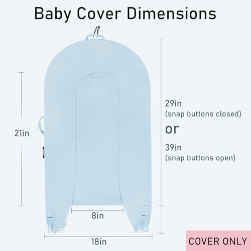 Image of Organic Replacement Cover with Waterproof Pad | Premium Quality Spare Cover Certified Organic Cotton | Protects Against leaks | [Fits Dockatot Deluxe + Docks] (Cover Only) (Baby Blue)