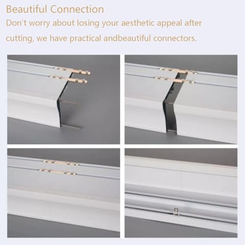 Riel deflector para cortina con polea de doble riel silencioso en blanco 7