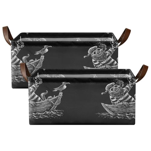 Kjovgcb �����`���[�o�X�P�b�g�r���A���U�[�n���h���t���܂肽���ݎ��{�b�N�X�A�L�b�`���p�o�X�P�b�g�I�[�K�i�C�U�[ 16.9x11.4x7.75�C���` �v�����g �C�̍q�C �X�P���g�� �D�̃J���X�ɃZ�[�����O