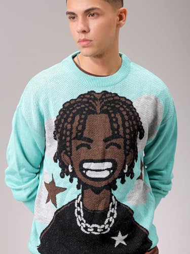 Image of The Indian Garage Co Men Oversized Character Crew Neck Sweater