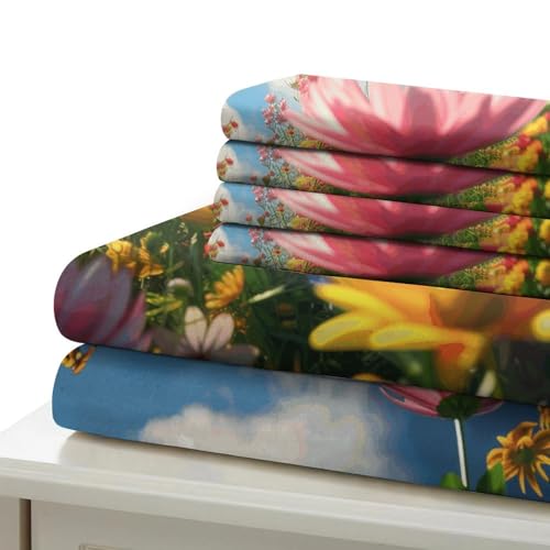 Parure de lit papillon 200x200 fermeture éclair pour lit double enfant