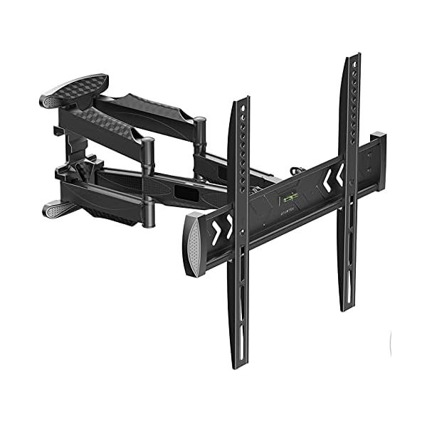 ATUMTEK Tilt Swivel TV Wall Bracket Mount, Full Motion Extension for Most 23-55 Inch Flat Curved TVs, Ceiling TV Bracket with Dual Articulating Arms, Max VESA 400x400mm, Holds Up to 36.4kg