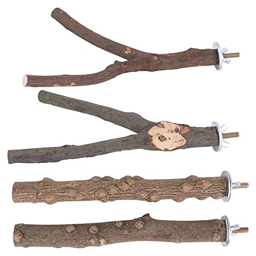 Gavigain Pepper Wood Bird Perch, Non, Sturdy, Promotes Grip and Foot Health, Easy to Install, for Birds