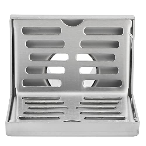 Ejoyous Square Corner Floor Drain, Anti-rust Anti-wear L Shape Stainless Steel Bathroom Tile Insert Floor Drainer