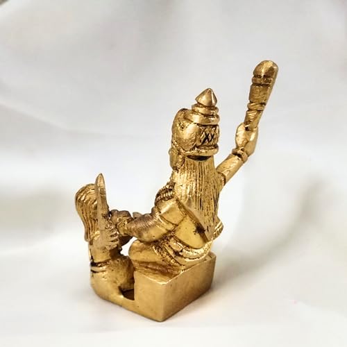 Figura de Diosa Hindú Maa Baglamukhi de Latón 3 pulgadas miniatura 3
