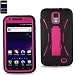 Pink/Black AT&T Skyrocket (Galaxy S2 i727) Premium Heavy Duty Hybrid Case (Outer Silicone + Durable Thick Inner Hard Protector Shell Case W/Kickstand)