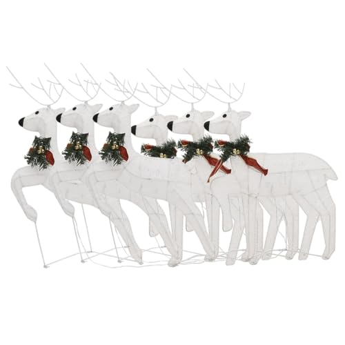 Rennes de Noël blanc déco extérieure étanche pour terrasse - 3