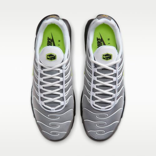 Nike Air Max Plus pour homme en blanc, gris et jaune fluo