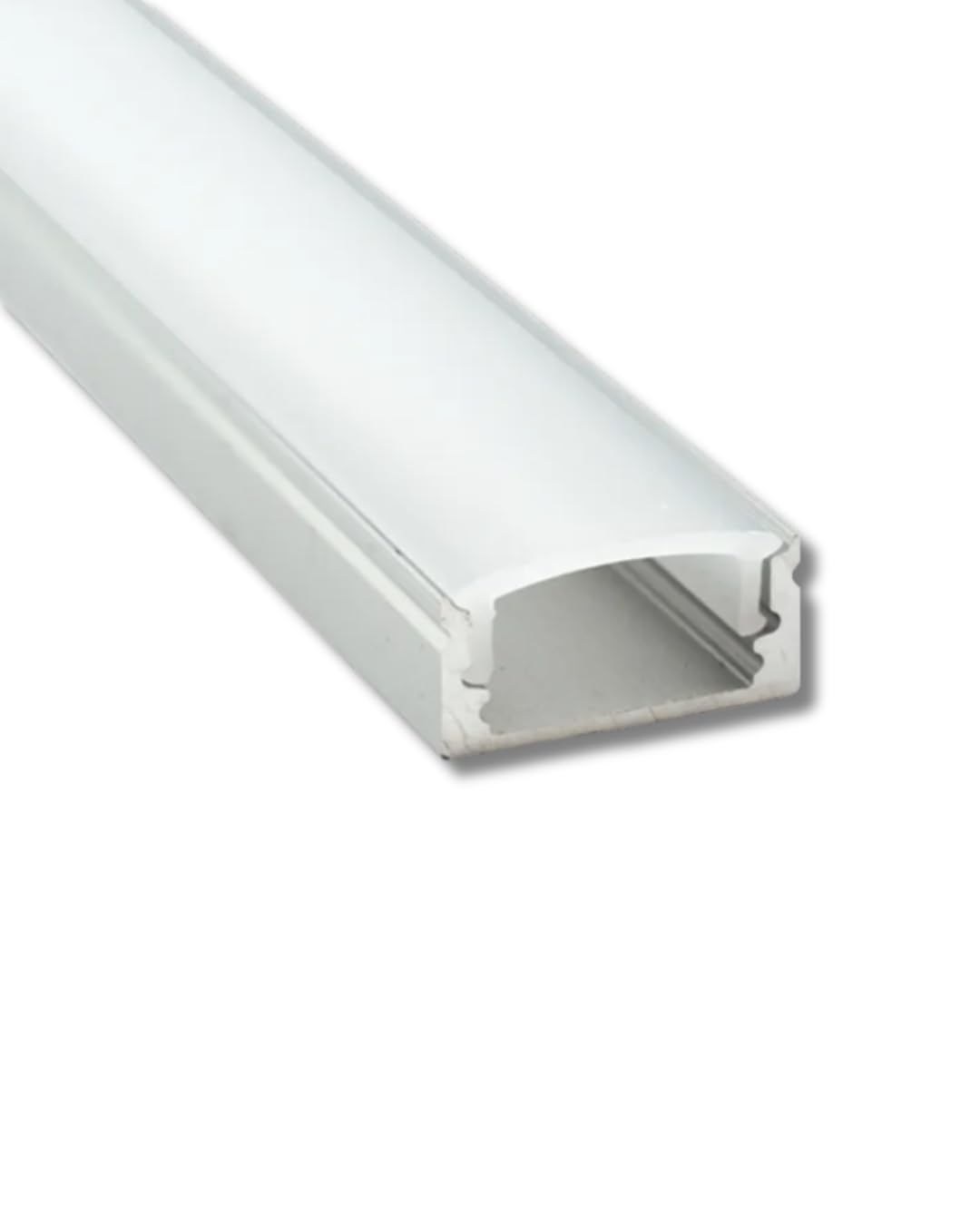 Aluminiowy profil powierzchniowy do taśm LED – zestaw 5 sztuk z dyfuzorem, zaślepkami, klipsami montażowymi i dwustronną taśmą klejącą (biały)