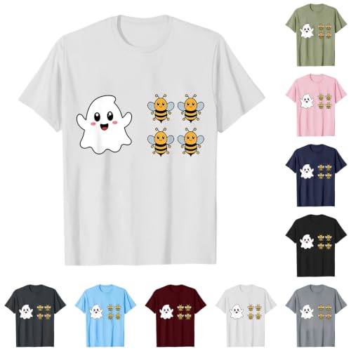 Boo Ghost Shirts for Women Happy Halloween Short Sleeve Costume T-Shirt - image 1
