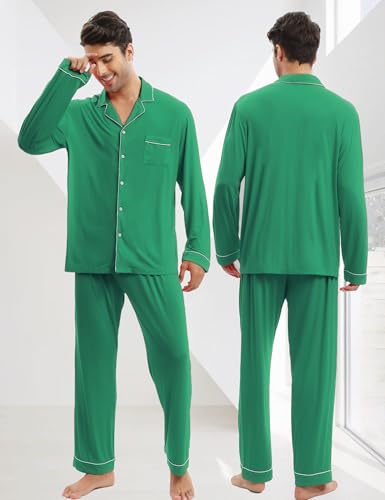 DIKFA Matching Couple Christmas Pajamas Set Long Sleeve Festival Party Sleepwear Xmas Pj Sets Button-Down Loungewear3