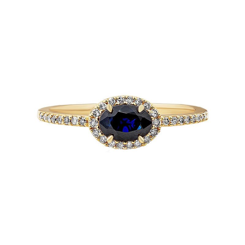 6X4 Mm Oval Cur Natural Blue Sapphire Birthstone Gemstone Silver Ring 925 Sterling Silver Gold Plated Ring2