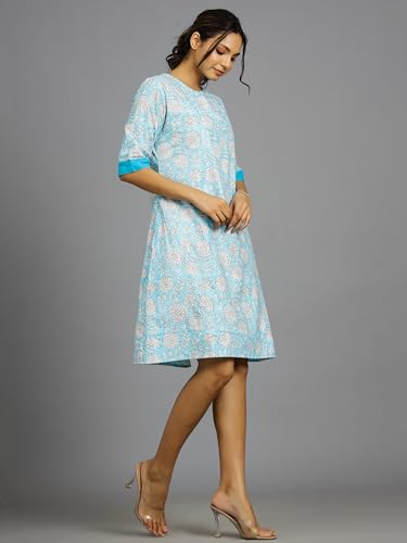 Image of Ravaiyaa - Attitude is everything Womens Soft Crepe Silk Casual Dress Summer Floral Printed Dress Ladies Tank Midi Sundress