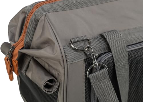 TRIXIE Transporttasche Finlay für Hunde in grau – praktische Tragetasche zum Transportieren deines Vierbeiners – komfortabel für Hund und Träger – 28909