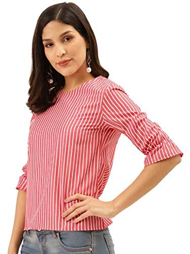 Image of Style Quotient Women Abstract Printed Polyester Smart Casual Top