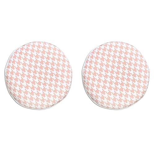 Fbts Prime Bistro Chair Cushions Set Of 2 Pink Outdoor Seat Cushions 16X16 Inch Houndstooth Round Patio Chair Pads For Chair Or Patio Furniture #TOP12