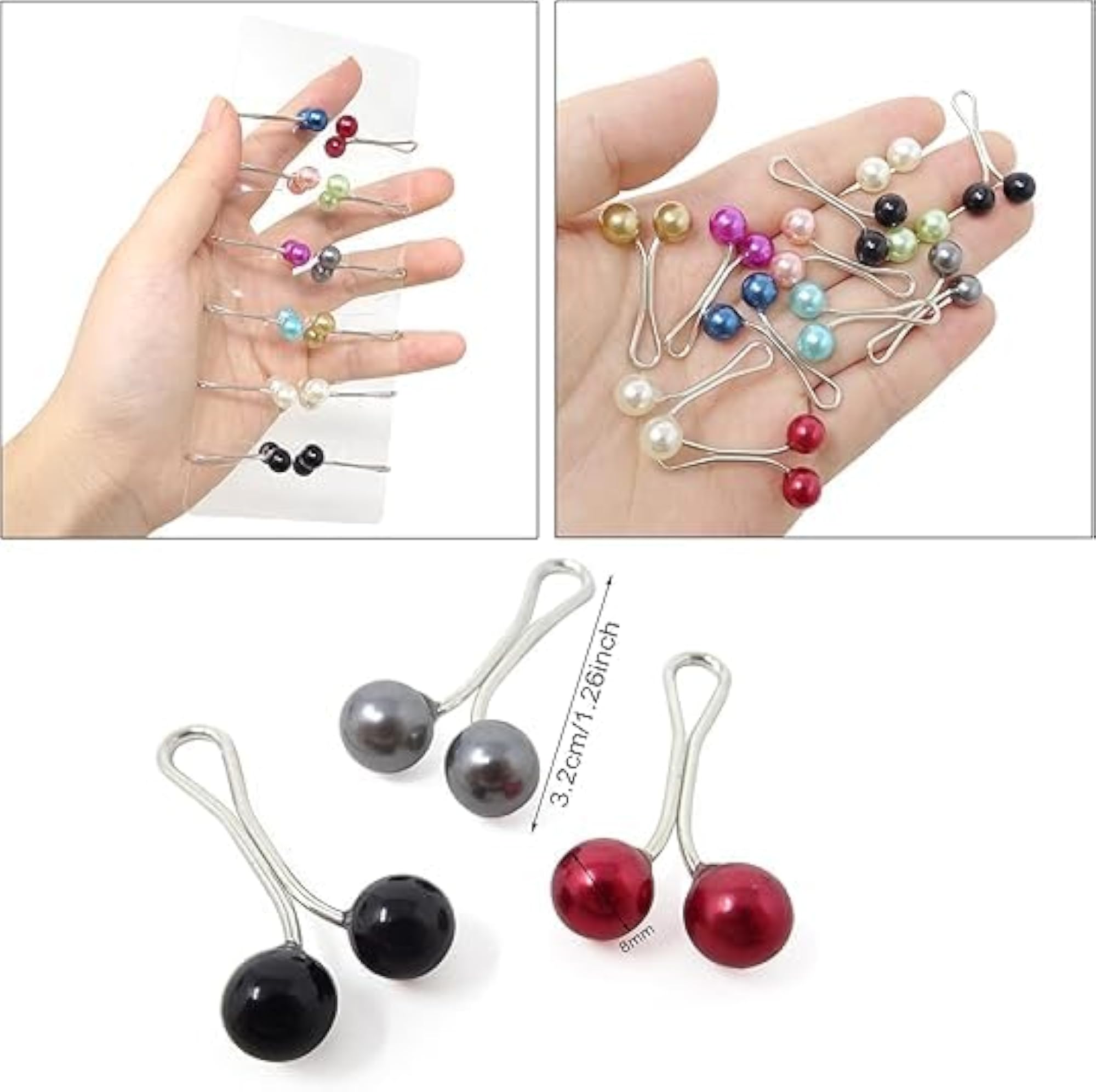 Crystal Rhinestone Ball Pearl Brooch Pins for Shawls