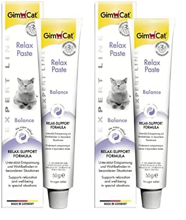 GimCat EXPERT LINE Relax Pasta, Snack per gatti funzionale che favorisce il rilassamento e il benessere del gatto, 1 tubetto, 1 x 50 g (Confezione da 2)