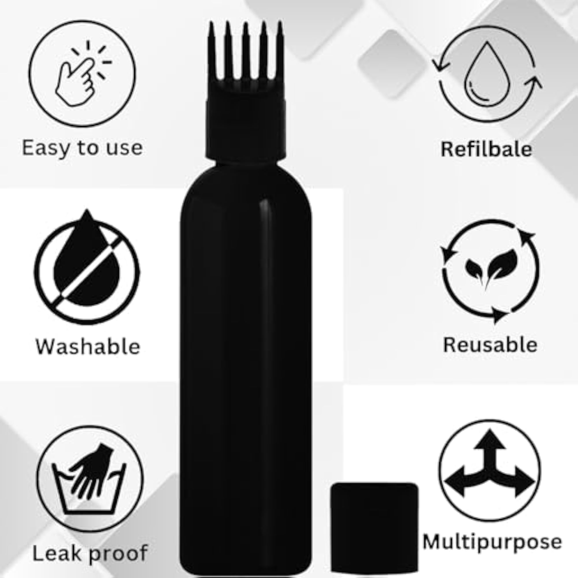 Hair Root Applicator Bottle, 100ml, Black