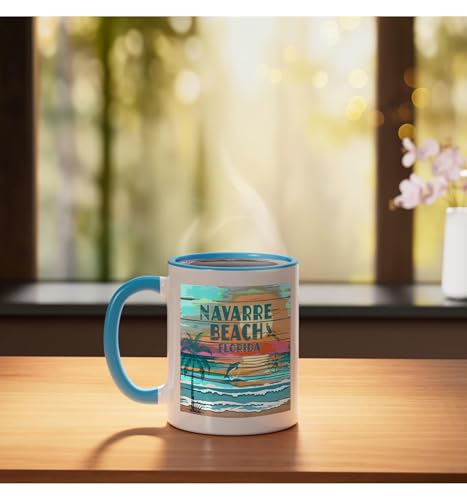 Taza Cerámica Azul/Blanca de 11 onzas miniatura 3