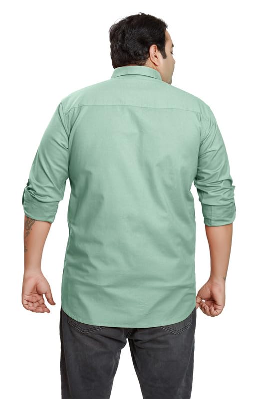 Image of BE ACTIVE Plus Size Lycra Cotton Satin for Men Shirts|| All Plus Size Men|| Cotton Stylish Full Sleeves Shirt for Men
