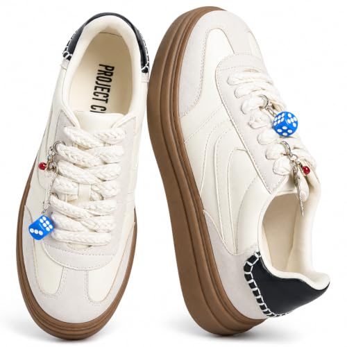 Image of Project Cloud Platform Sneakers for Women Footwear - Memory Foam Insole Womens Shoes, Lightweight and Non-Slip Sole Lace Up Fashion Sneakers for Women 2026 (Volley)