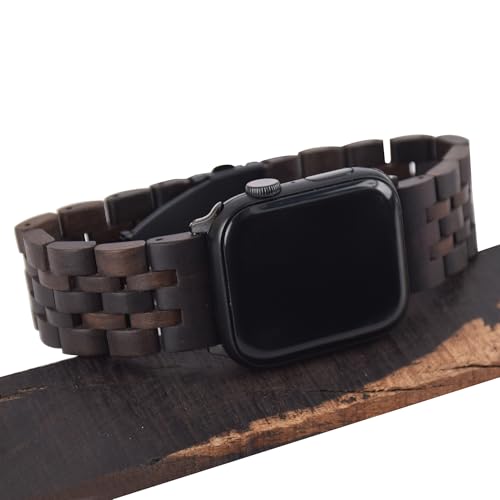 EdwardKwok Natural Ebony Wood Apple Watch Band 42–49mm — view 2