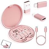 YANZIE USB-C Travel Adapter Kit with Storage Box and SIM Card Holder, Lightning to C and Micro-USB to C Female, Short Cable, Fast Charge for iPhone and Android