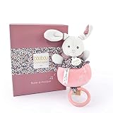 Doudou et Compagnie - Boîte À Musique Lapin Rose 20 cm - Collection Boh’Aime...