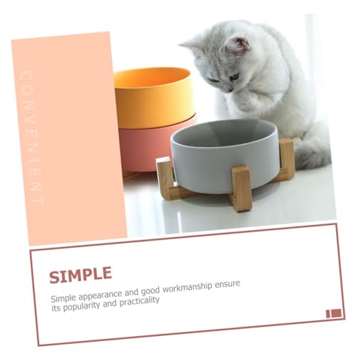 Cache-pot céramique mat gris avec support bois pour succulente - 3