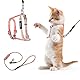 TIESOME Katzengeschirr mit Leine und Halsband Set, einstellbares Kätzchengeschirr mit Farbverlauf, ausbruchsicheres Geschirr mit Leine für Kätzchen beim Spaziergang im Freien (Orange und Gelb)