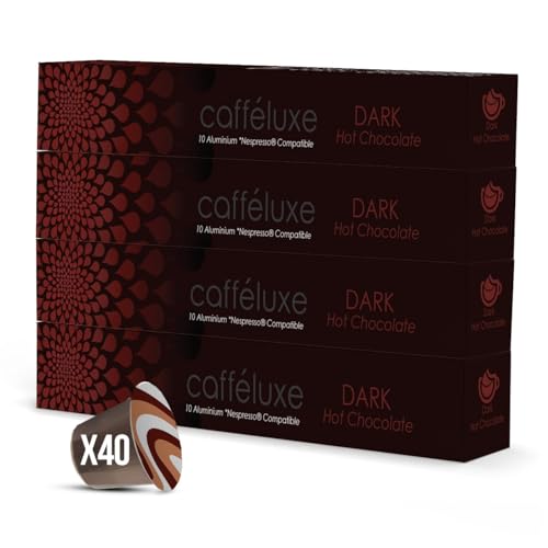 Capsules de chocolat chaud Cafféluxe A Taste of Decadence – Chocolat chaud noir 40 capsules – Capsules inspirées du chocolat belge